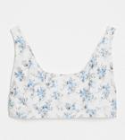 Asos Design Curve Recycled Mix And Match Scoop Drop Side Crop Bikini Top In Ditsy Floral Print-multi