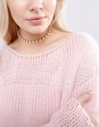 New Look Pearl Choker Necklace - Cream