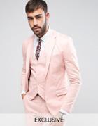 Only & Sons Super Skinny Jacket In Cotton Sateen - Pink