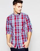 Tommy Hilfiger Shirt With Bold Check New York Regular Fit In Red & Blue - Red