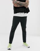 Asos Design Slim Pants In Black Nylon - Black