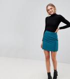 Asos Tall A-line Mini Skirt With Scallop Hem - Green