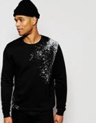 Asos Sweatshirt With Splat Print - Black