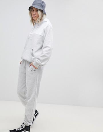 Ripndip Cuffed Joggers With Embroidered Logo And Printed Pocket Detail Co-ord - Gray