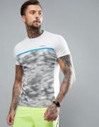 Jack & Jones Tech T-shirt With Stripe And Printed Panel - Gray