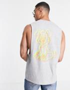 New Love Club Neon Dog Tank In Sports Gray-grey