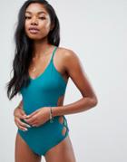 Billabong Lattice Swimsuit In Emerald - Green