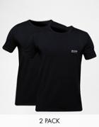 Hugo Boss 2 Pack Cotton Stretch T-shirt In Regular Fit - Black