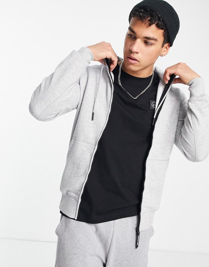 Marshall Artist Siren Zip Through Hoodie In Gray