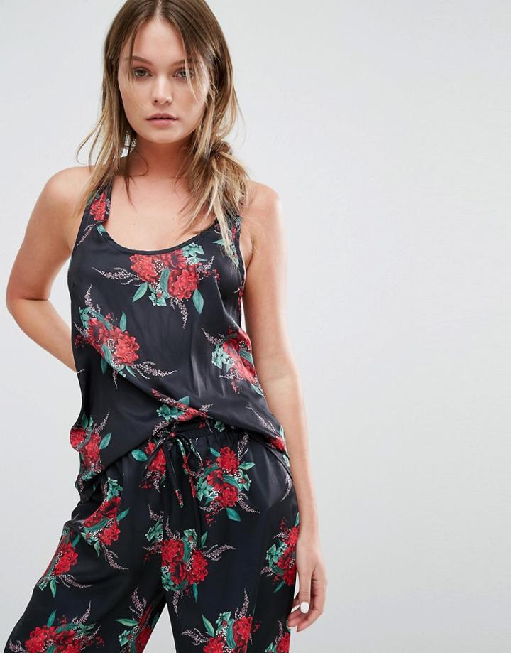 Mink Pink Vacation Dreaming Floral Cami - Black