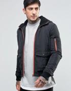 Another Influence Hooded Zip Thru Jacket - Black