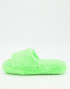Asos Design Zane Chunky Slide Slipper In Neon Green