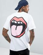 New Love Club Tongue Back Print T-shirt - White