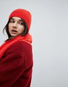 Weekday Mohair Beanie - Red