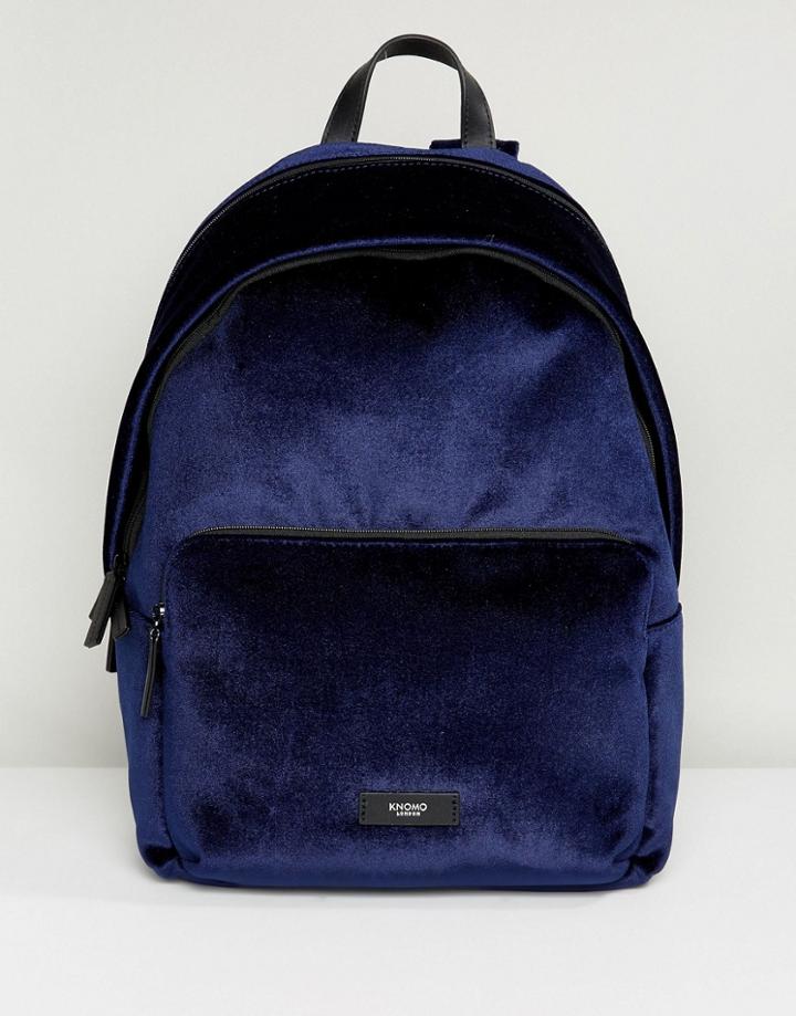 Knomo Paddington Bathurst Velvet Backpack Navy Velvet - Blue