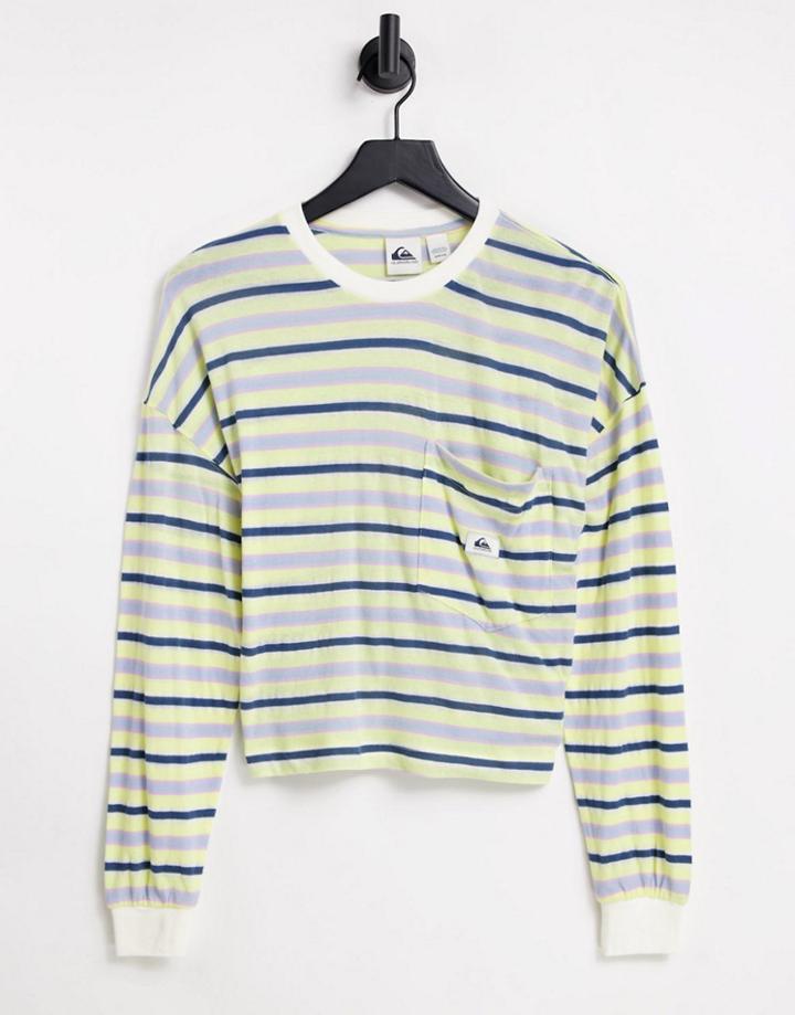 Quiksilver High Heritage Striped Long Sleeve T-shirt In Blue-blues