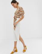 Free People Helen Rib Tube Skirt-cream