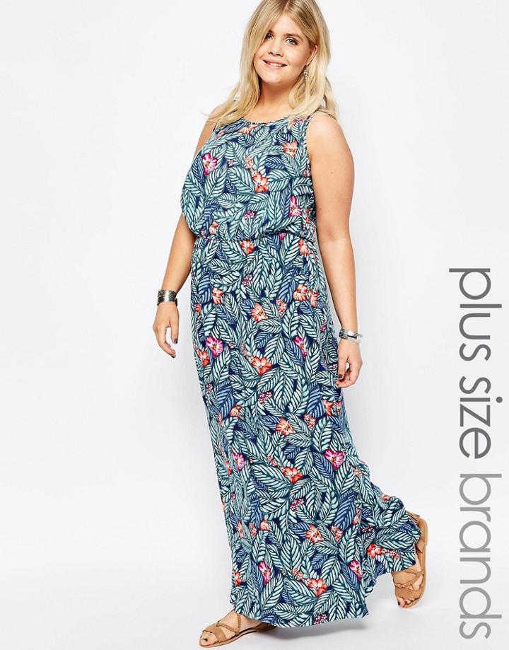 New Look Plus Floral Maxi Dress - Blue