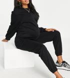 Asos Design Maternity Tracksuit Slim Sweat / Under The Bump Sweatpants In Black