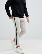 New Look Skinny Chino With Side Stripe In Ecru - White
