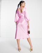 Nobody's Child Ciara V Neck Dress In Pink