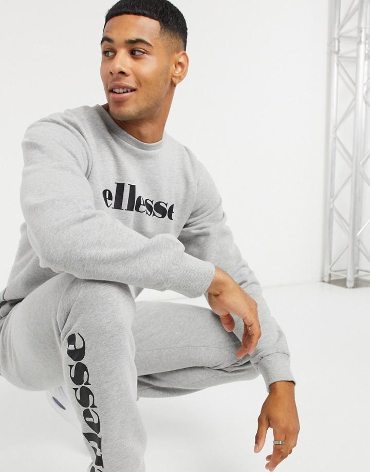 Ellesse Sweatshirt & Sweatpants Set In Gray-grey