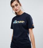 Ellesse Relaxed T-shirt With World Map Front Logo - Black