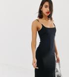 River Island Bodycon Midi Dress With Embellished Straps In Black - Black