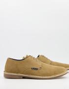 Ben Sherman Suede Lace Up Desert Shoes In Beige-neutral