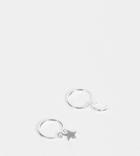Asos Design Sterling Silver Hoop Earrings With Sun And Moon Charm