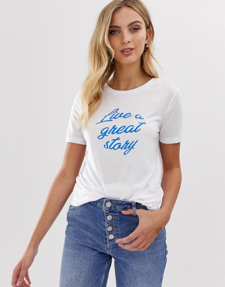 Vila Slogan T-shirt - White