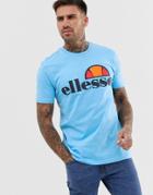 Ellesse Prado T-shirt With Large Logo In Light Blue - Blue