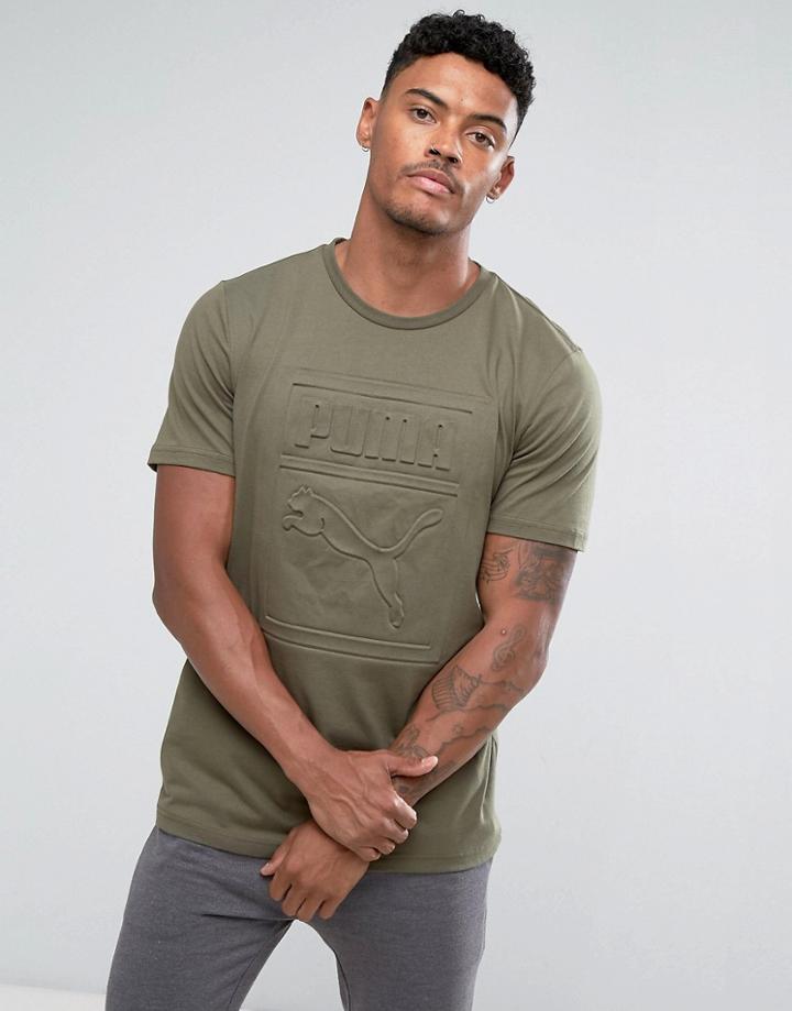Puma Archive Embossed Logo T-shirt In Green 57450714 - Green