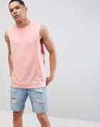 Asos Design Tank With Dropped Arm Hole - Pink
