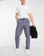 Jack & Jones Intelligence Bill Wide Leg Textured Cargo Pants In Blue