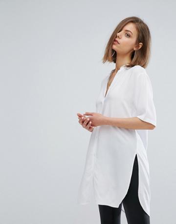 Moss Copenhagen Longline Shirt - White