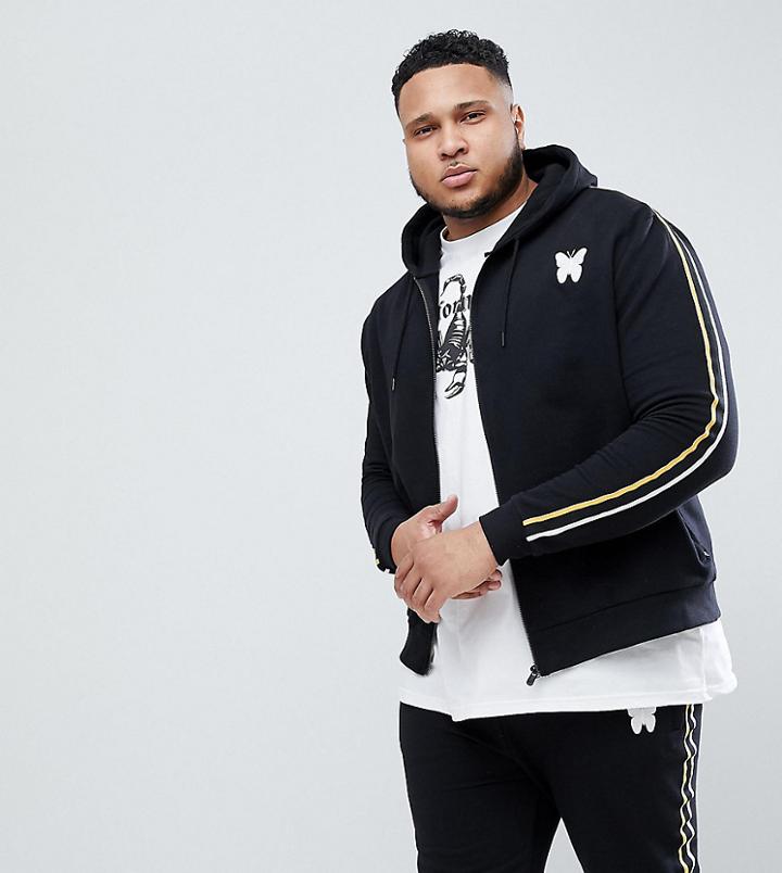 Good For Nothing Plus Hoodie In Black With Taping - Black