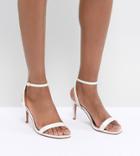Asos Design Half Time Bridal Barely There Heeled Sandals - Cream