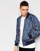 G-star Jacket Attacc Bomber All Over Dot Camo Print In Sapphire Blue - Sapphire Blue Ao