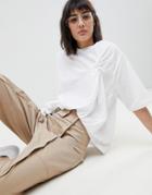 Asos White 100% Organic Cotton T-shirt With Twist Detail - White