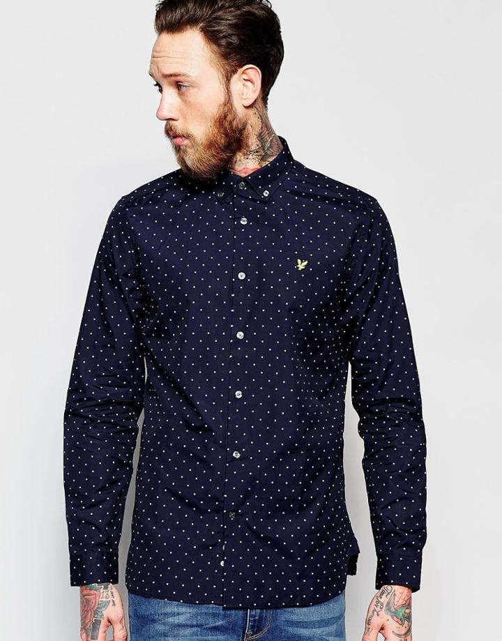 Lyle & Scott Square Dot Shirt - Navy