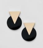 Aldo Black And Gold Abstract Earrings - Gold