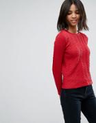 Esprit Cable Knit Sweater - Red