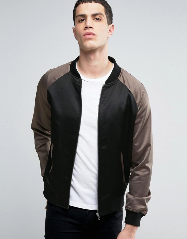 Another Influence Souvenir Bomber Jacket - Black