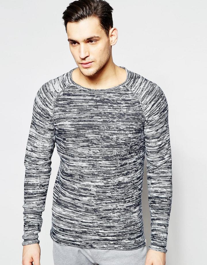 Jack & Jones Crew Neck Knitted Sweater - Navy