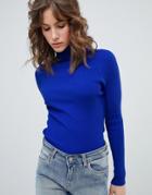 E.l.k Skinny Rib Sweater With Roll Neck - Blue