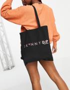Skinnydip Ombre Canvas Printed Tote Bag In Black