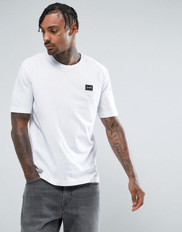 Love Moschino T-shirt In White With Badge - White