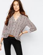 Esprit Paisley Print Shirt - Beige