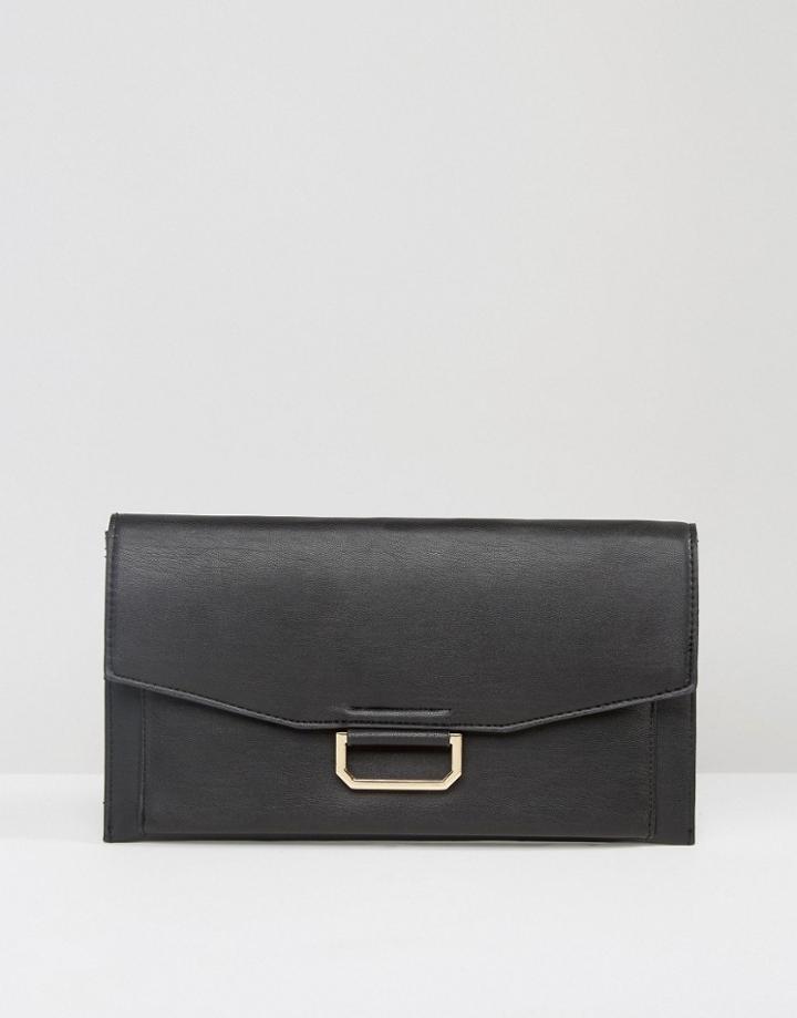 Asos Slim Ring Detail Clutch Bag - Black